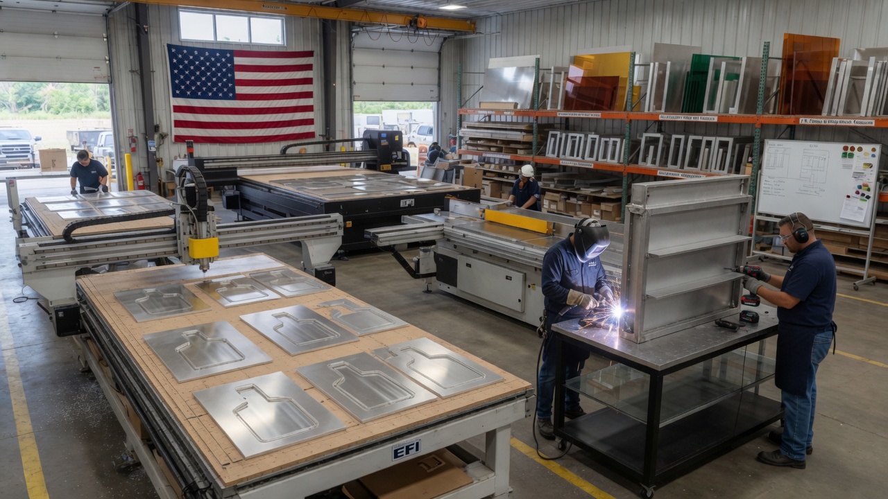 Professional American fabrication shop producing branding programs