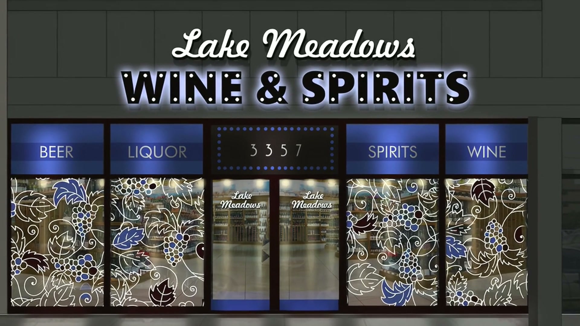 Lake Meadow liquor store storefront
